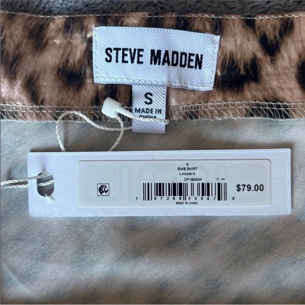 Steve Madden Satin Slip Skirt in Wild Leopard Size Small NWT